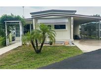 Charming single-story home featuring a cozy carport and well-maintained front yard with a lovely small tree at 239 Rue De Fontaine, Tavares, FL 32778