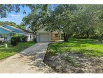 Charming single-Gathering home featuring a well-maintained lawn and mature trees at 2708 Lorraine Dr, Leesburg, FL 34748