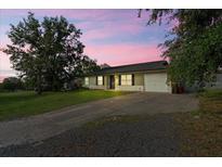 Charming single-story home featuring a well-manicured lawn and a convenient one-car garage at 24 Sapphire Way, Ocala, FL 34472
