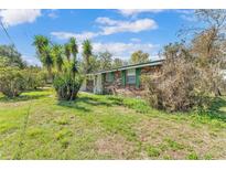 Charming single-story brick home with green shutters and mature tropical landscaping at 3995 Townley Dr, Mulberry, FL 33860