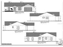 Blueprint elevations of a single-story home with a front-facing garage at 3611 E Gaskin Rd, Bartow, FL 33830