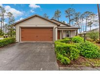 Charming single-story home featuring a well-maintained lawn, trimmed shrubs, and a two-car attached garage at 7952 Grand Pines Blvd, Lakeland, FL 33810