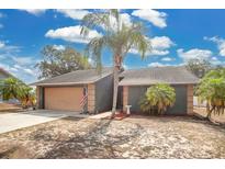 Charming single-story home featuring a spacious driveway, two-car garage, and mature landscaping at 6750 Lemon Tree Dr, Lakeland, FL 33813