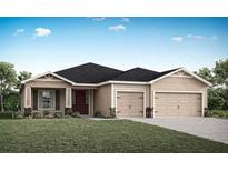 Charming single-story home with neutral colors, a well-manicured lawn, and a convenient two-car garage at 827 Cypress Creek Run, St Cloud, FL 34771
