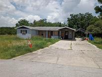 Exterior shot of property showing the house, overgrown yard, and driveway at 745 Drawdy Rd, Babson Park, FL 33827