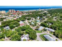 Aerial view of homes near the beach, showcasing the community's coastal location and lush greenery at 3800 Saxon Dr # 39039C, New Smyrna Beach, FL 32169