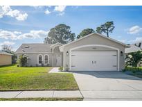 Charming single-Gathering home showcasing a well-manicured lawn and two-car garage, enhancing curb appeal at 5431 Landis Ave, Port Orange, FL 32127