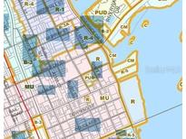 This zoning map indicates various zoning designations for different areas, suggesting mixed-use and residential zones at 215 Alma Ct, New Smyrna Beach, FL 32168