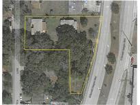 Aerial view of property boundaries; home is near thoroughfare and amenities at 966 N Ronald Reagan Blvd, Longwood, FL 32750