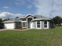 Beautiful single-story home with a well-manicured lawn and charming landscaping at 531 Rhodes Dr, Deland, FL 32720