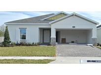 Newly constructed home with gray paver driveway and landscaping at 2643 Great Heron Ave, Saint Cloud, FL 34771