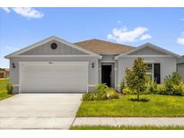 Charming single-story home with a two-car garage, well-maintained lawn, and stylish neutral color palette at 2812 Gabion St, Bartow, FL 33830