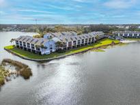 Aerial view of waterfront community with lush landscaping and lake access at 4109 Fairview Vista Pt # 219, Orlando, FL 32804