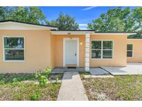 Close-up of the front door and exterior features including the house number at 2341 Hadley St, Deltona, FL 32738