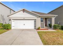 Curb appeal abounds at this charming one-story home featuring a two-car garage at 3881 Brant Pl, Leesburg, FL 34748