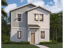 Two-story home with gray siding and a light brown door at 5590 Stockade Blvd, St Cloud, FL 34771