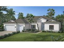 Single-story home with two-car garage and landscaped yard at Lot 06 Yellowleaf Circle, Orlando, FL 32820