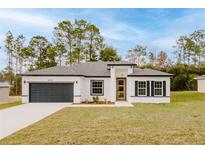 Charming single-story home featuring a two-car garage, well-maintained lawn and an inviting modern entrance at 6579 Sw 132Nd St, Ocala, FL 34473