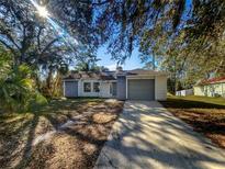 Cute one-story house with gray accents and a spacious yard at 511 Cloudcroft Dr, Deltona, FL 32738