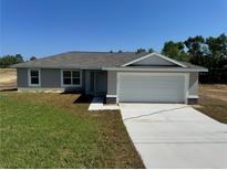 Charming single-story home with a two-car garage and a well-maintained front lawn on a sunny day at 238 Locust Rd, Ocala, FL 34472