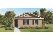 One-story home with neutral siding, landscaping, and a walkway at 1672 Hummingbird Rd, Winter Haven, FL 33884