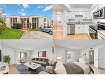 Property collage featuring the home's exterior, kitchen, living room, and bedroom views at 542 Orange Dr # 22, Altamonte Springs, FL 32701