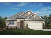 Charming single-story home with a two-car garage, neutral stucco, and a well-manicured lawn at 1864 Maple Plum Ct, Sanford, FL 32771