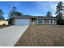 One-story house with attached garage and a large yard at 2650 Sw 162Nd Ln, Ocala, FL 34473