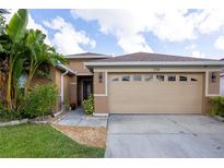 Charming single-Gathering home boasts an attached two-car garage and tropical landscaping at 234 Elderberry Dr, Davenport, FL 33897