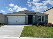 Charming single-story home with a well-manicured lawn and a two car garage at 2214 Lake Preserve Cir, New Smyrna Beach, FL 32168