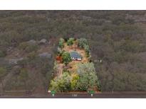 Aerial view showing a single-story house on a large lot with mature trees at 6514 Quarter Horse Ln, Orlando, FL 32818