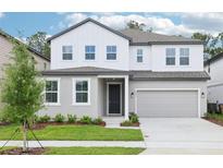 Charming two-story home featuring a well-manicured lawn and a two-car garage at 5680 Brosnan Rd, St Cloud, FL 34771