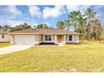 Charming single-story home with a well-manicured lawn and attached two-car garage at 12 Pecan Drive Loop, Ocala, FL 34472