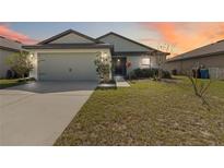 Charming single-story home with a well-manicured lawn and two car garage at 330 Pheasant Dr, Haines City, FL 33844