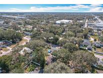 Expansive aerial view showcasing the property nestled among lush greenery in a vibrant neighborhood, highlighting the home's setting at 213 James Dr, Winter Garden, FL 34787