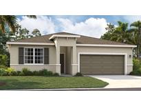 Charming single-story home featuring a well-maintained lawn, two-car garage, and neutral color palette at 1128 Clay Blvd, Tavares, FL 32778