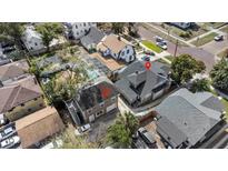 An aerial view showcasing the house and its well-maintained surroundings at 627 N Hyer Ave, Orlando, FL 32803