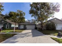 Charming single-story home with a well-maintained lawn and a two-car garage at 10142 Richardson Ct, Orlando, FL 32825