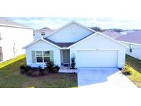 Charming one-story home featuring a two-car garage, well-manicured lawn, and a welcoming front entrance at 6910 Se 111Th Pl, Belleview, FL 34420