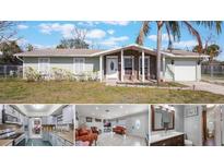 Charming single-story home featuring a well-manicured lawn, covered porch, and attached garage at 2662 Hibiscus Ct, Deltona, FL 32738