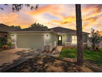 Charming single-story home with a two-car garage, well-manicured lawn, and inviting curb appeal at 2604 Hollow Ln, Leesburg, FL 34748