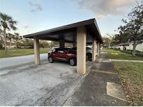 Carport parking with covered parking spaces and neatly maintained common grounds at 2284 Firestone Pl, Winter Haven, FL 33884