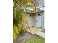 Charming front entrance features stone walkway and tropical foliage, creating a welcoming curb appeal at 4154 Pinebark Ave # 3, Orlando, FL 32811