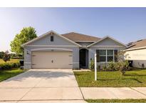 Charming single-story home featuring a well-manicured lawn and a two-car garage on a sunny day at 3332 Logan Berry Dr, Mount Dora, FL 32757