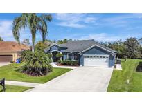 Charming single-story home with manicured lawn, mature trees, and a wide driveway leading to an attached two-car garage at 3172 Bayview Ln, St Cloud, FL 34772