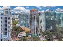 High-rise condo building featuring contemporary architecture and floor-to-ceiling windows at 322 E Central Blvd # 1910, Orlando, FL 32801