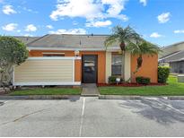 Inviting one-story townhome featuring a well-manicured lawn and assigned parking at 33 Silver Oak Cir, Kissimmee, FL 34743