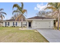Charming single-story home with a two-car garage and manicured lawn at 96 Pecan Dr, Ocala, FL 34472