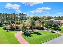 Breathtaking aerial view of a home with lush landscaping, long brick driveway, and sprawling green lawns at 3130 Butler Bay N Dr, Windermere, FL 34786