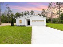 Charming one-story home featuring a well-manicured lawn, attached two car garage, and modern curb appeal at 13457 Sw 53Rd St, Ocala, FL 34481